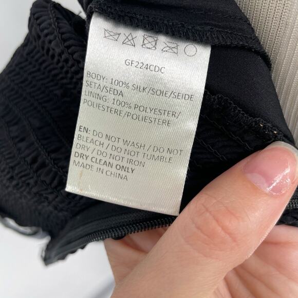 Gilner Farrar Niki Large Strapless Silk Jumpsuit Wide Leg Pockets Playsuit Black - Picture 10 of 15